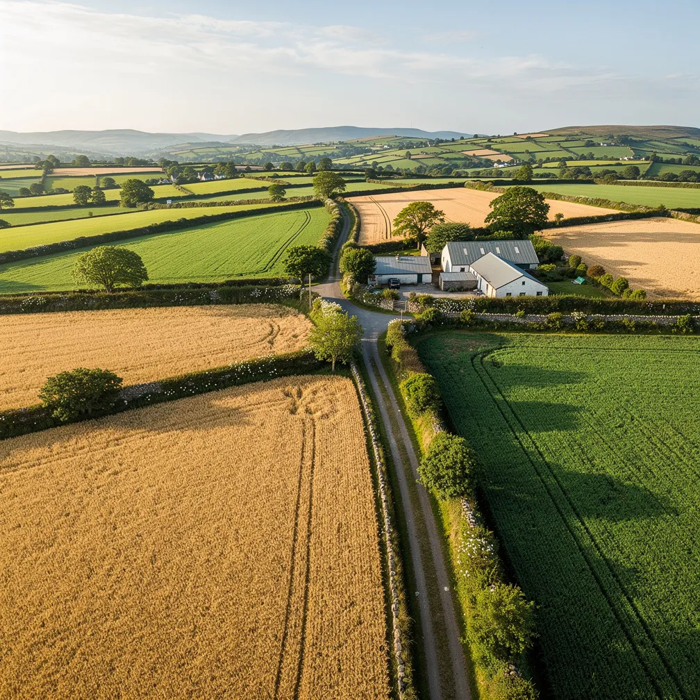 Tillage farm aerial