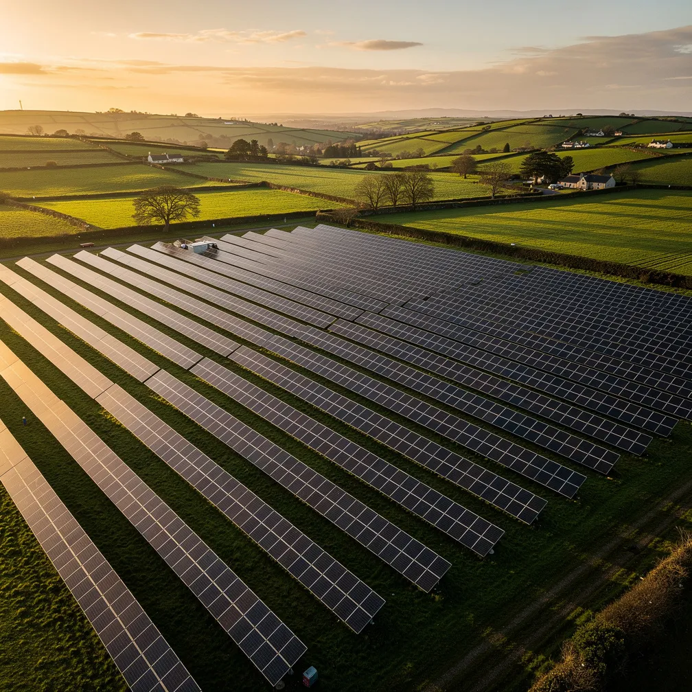 Solar farm close inspection
