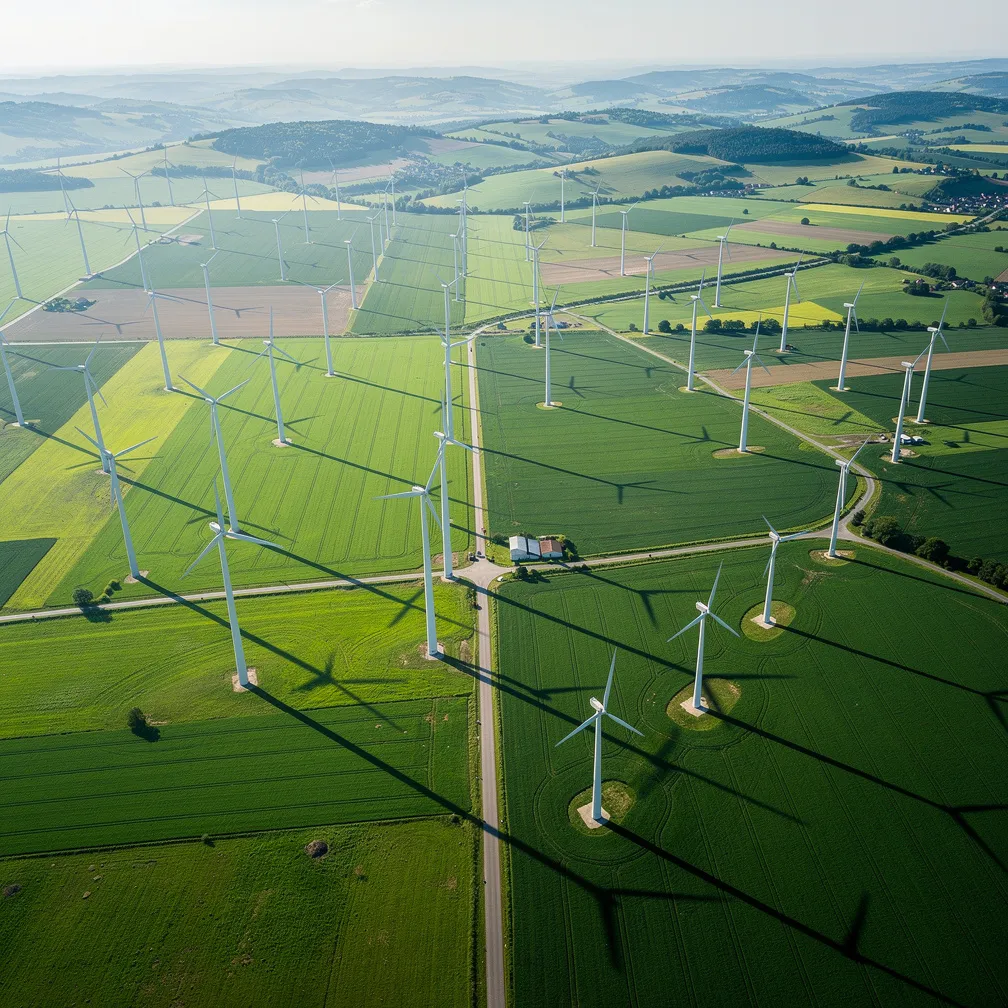 Wind turbine sky background
